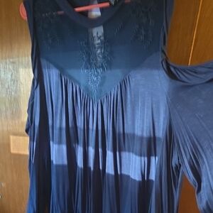 Torrid Blue Pleated Embellished Blouse